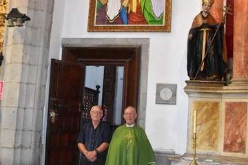 El cuadro  'La Resurrección' ya luce en la Basílica de Telde/Francisco Javier Santana.